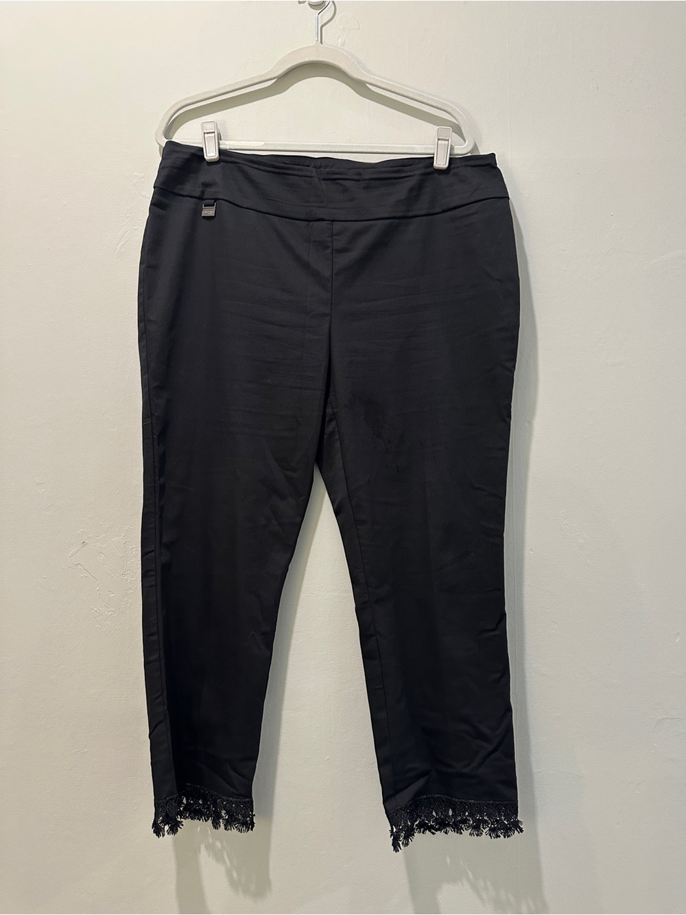 LISETTE Black High-Waist Trousers with Branded Metal Accent